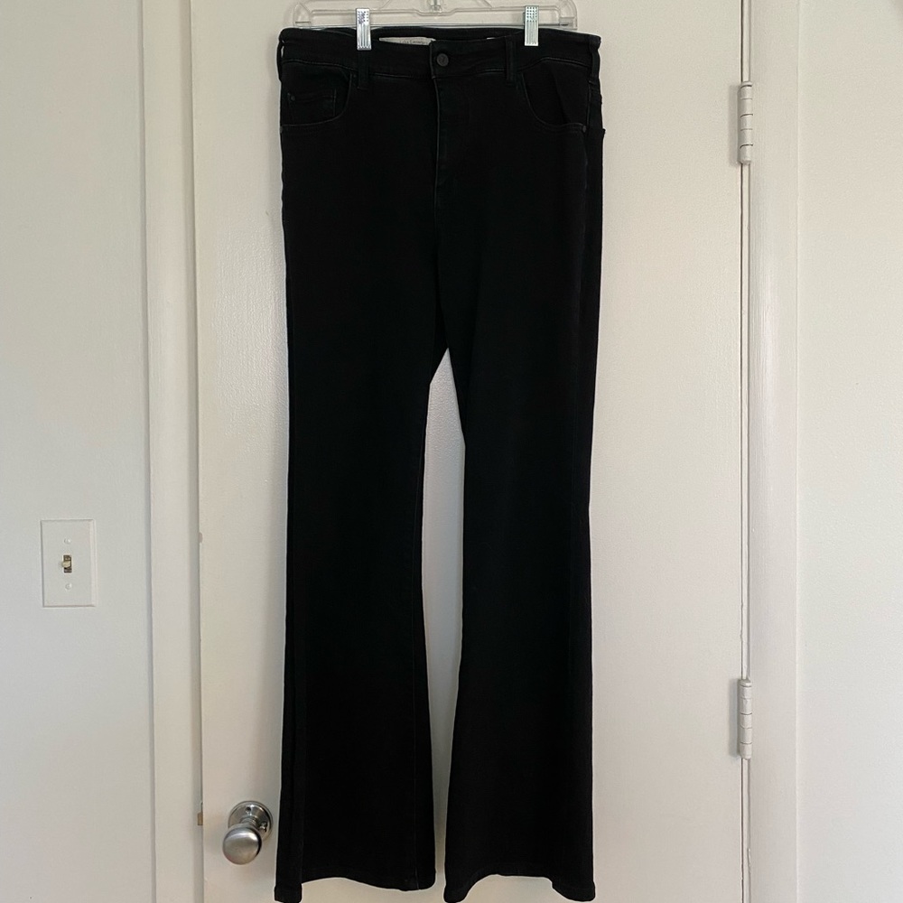 Pilcro for Anthropologie high rise flare black jeans